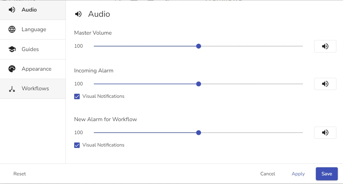 Audio Notification Settings