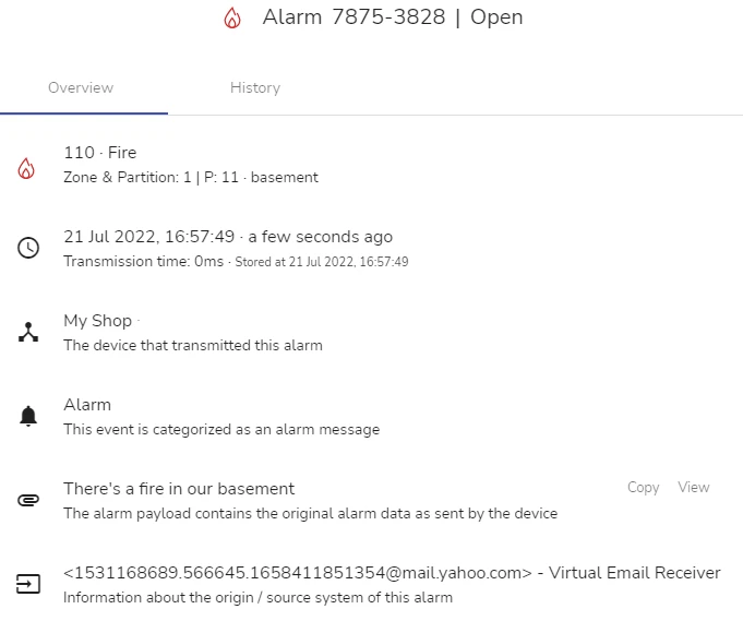 Alarm Details Example