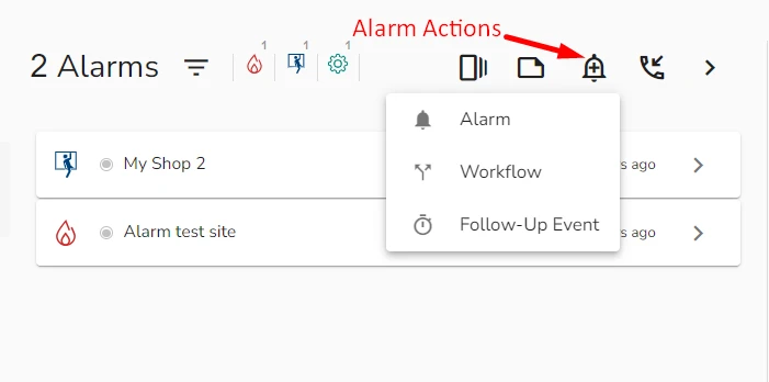 Alarm Actions