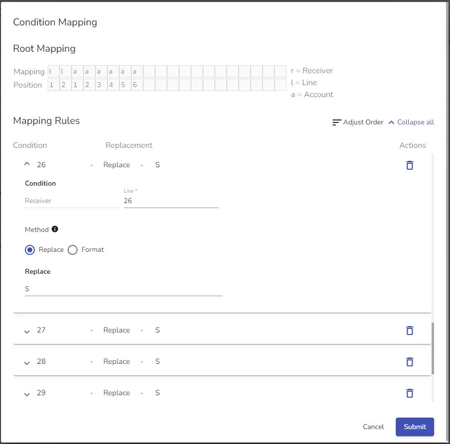 Message Mapping configuration