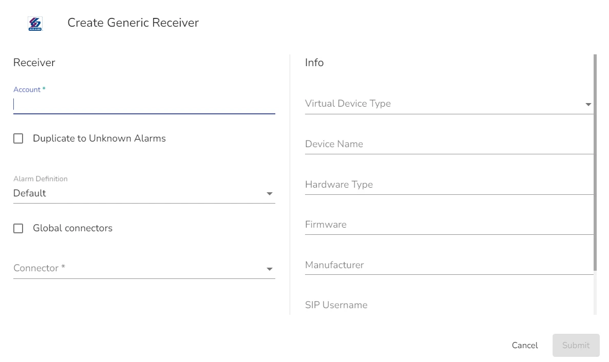 Generic Receiver Site Configuration