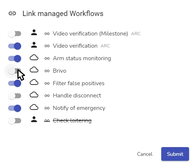 Linking multiple Managed Workflows