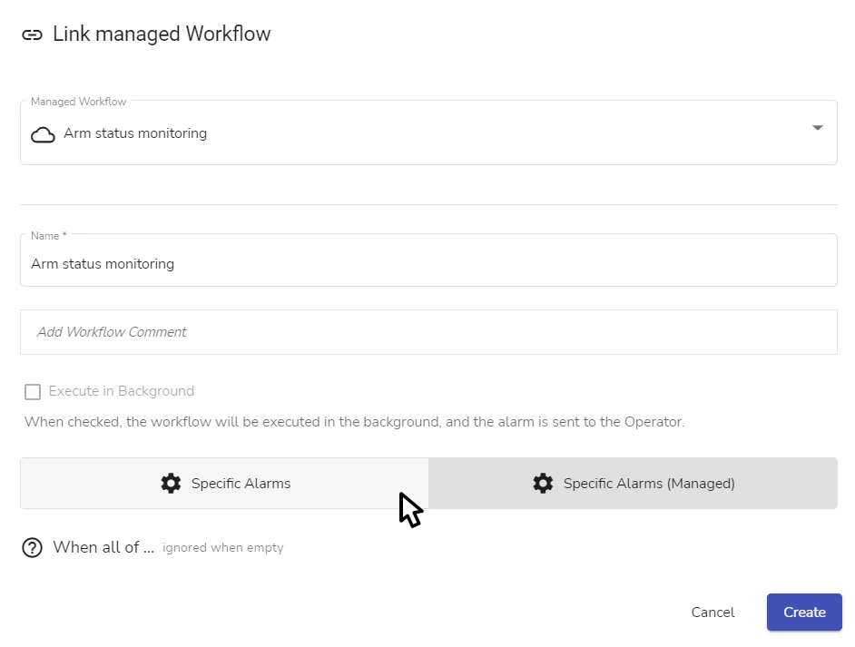 Linking a Managed Workflow and overriding incoming conditions