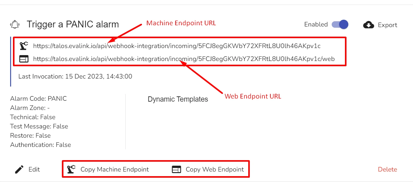 Webhook Information